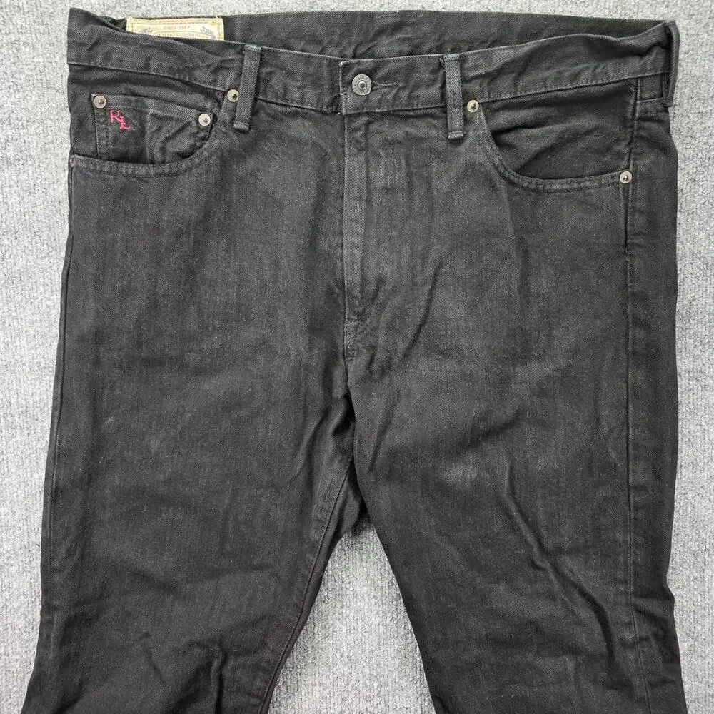 Polo Ralph Lauren Hampton Jeans Mens 36x36 (38x35) Hudson Black Relaxed Straight